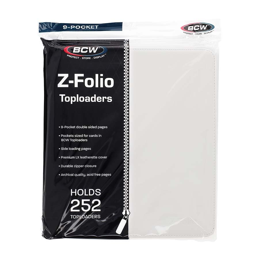BCW Z-Folio 9-Pocket LX Album Toploader Binder White BCW Z-Folio 9-Pocket LX Album Toploader Binder White