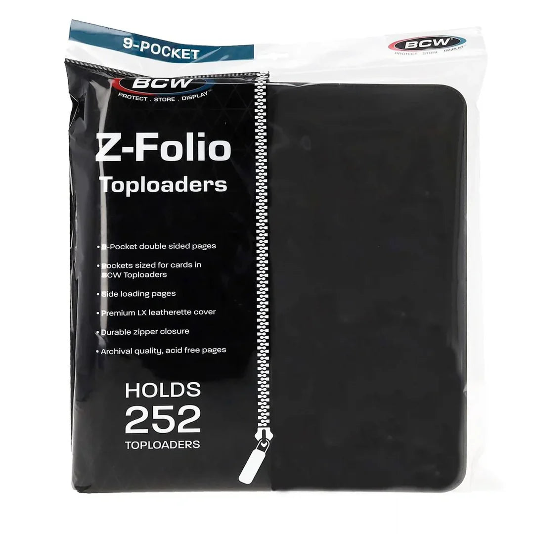 BCW Z-Folio 9-Pocket LX Album Toploader Binder Black
