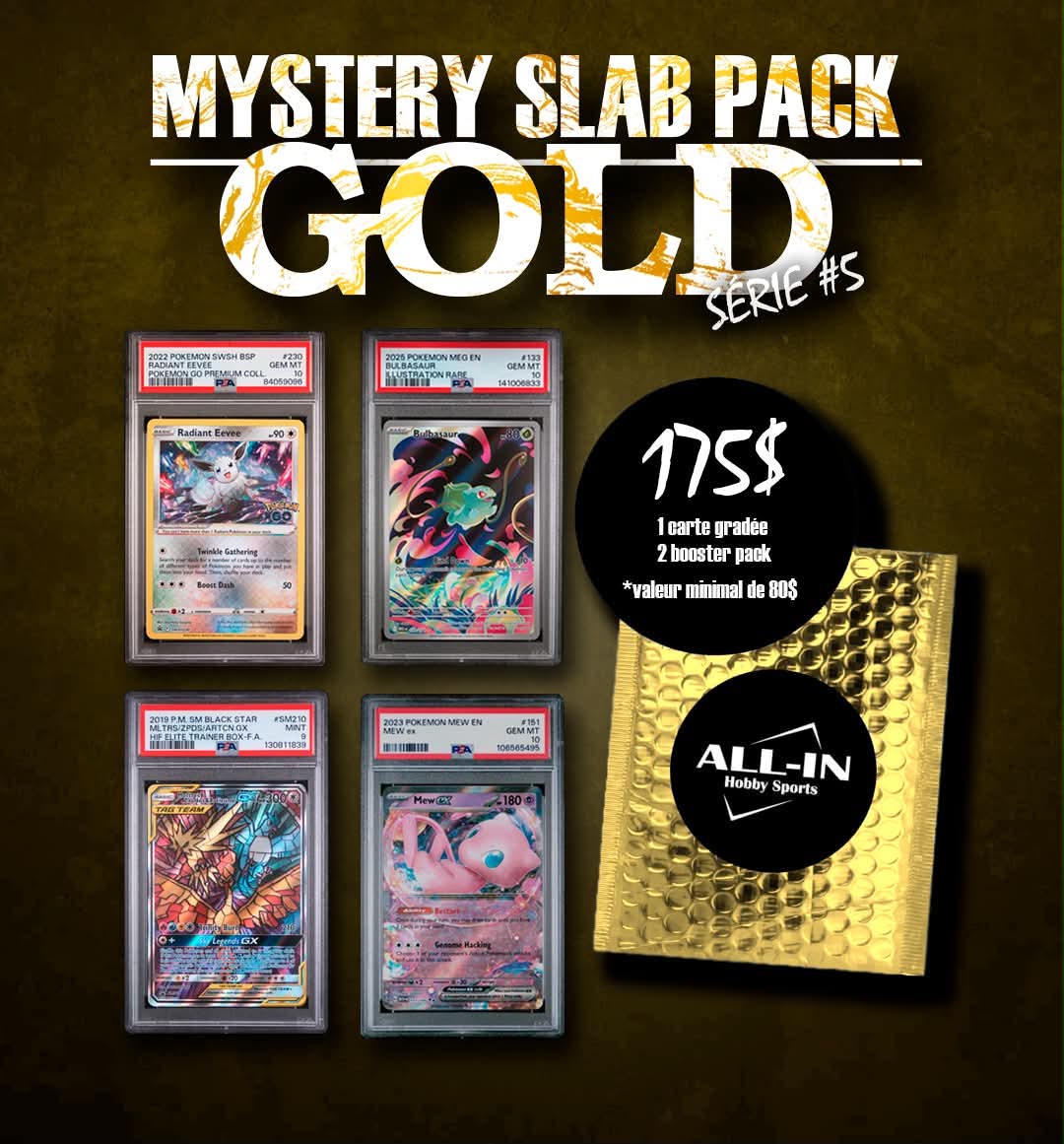 MYSTERY POKEMON SLAB PACK GOLD SERIES #5