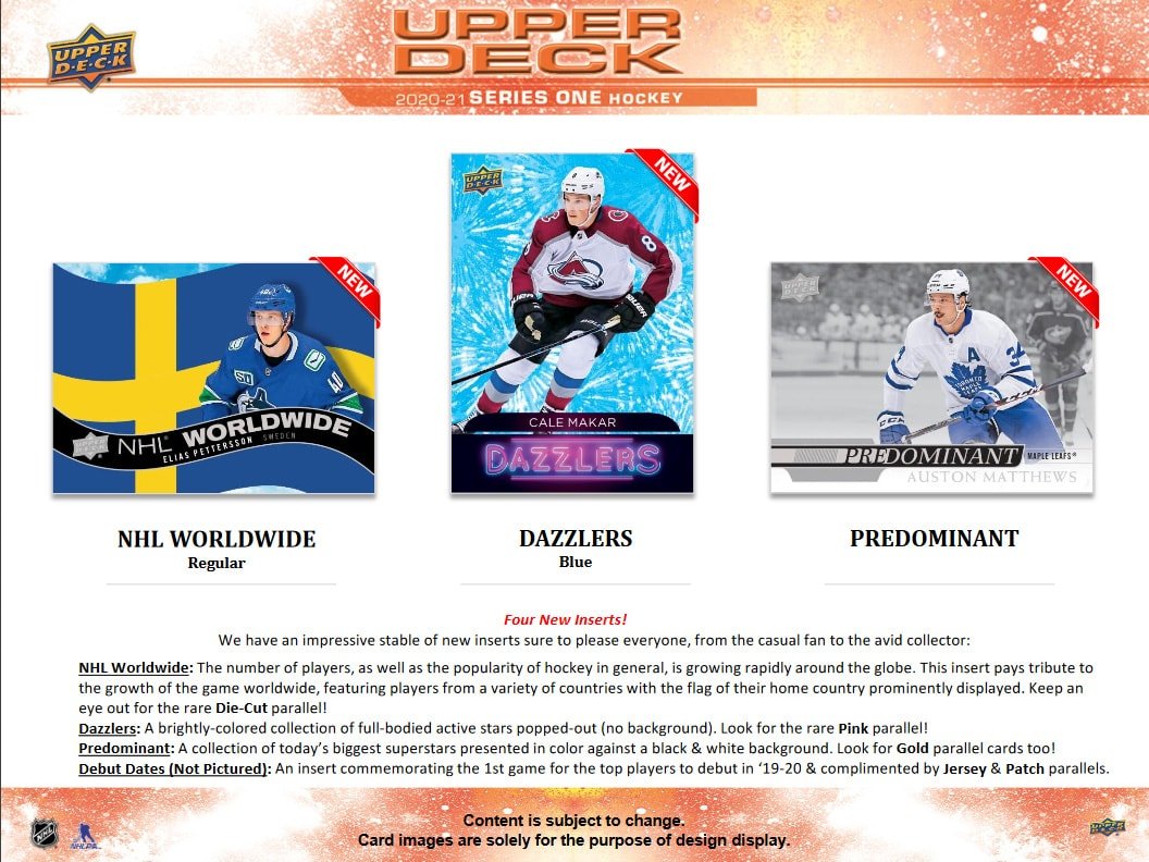 2020-21 Upper Deck Series 1 Hockey Hobby Box - Cartes Sportives Rive Sud