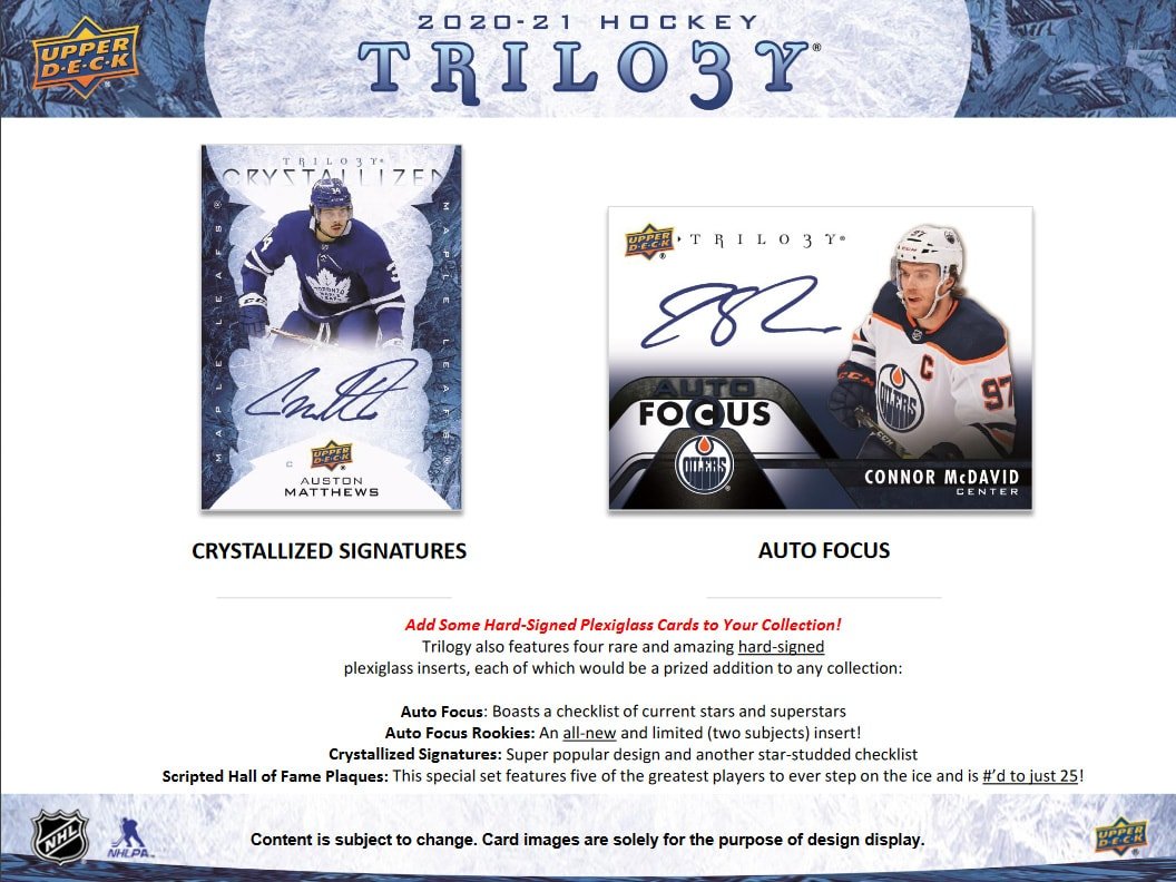 2020-21 Upper Deck Trilogy Hockey Hobby Box - Cartes Sportives Rive Sud