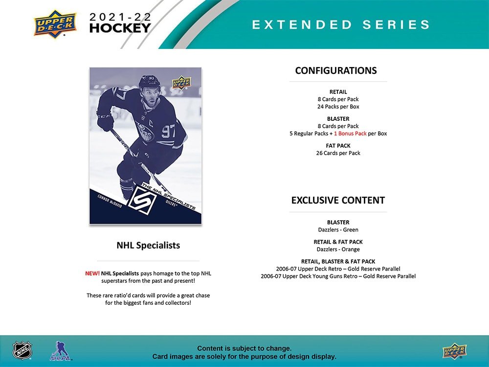 2021-22 Upper Deck Extended Series Hockey Blaster Box - Cartes Sportives Rive Sud