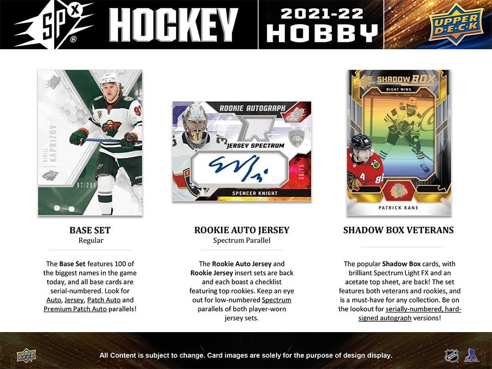 2021-22 Upper Deck SPX Hockey Hobby Box - Cartes Sportives Rive Sud