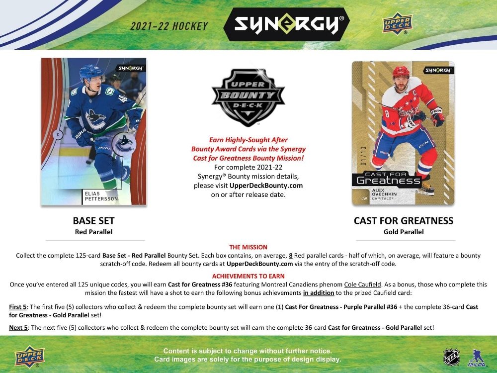 2021-22 Upper Deck Synergy Hockey Hobby Box - Cartes Sportives Rive Sud
