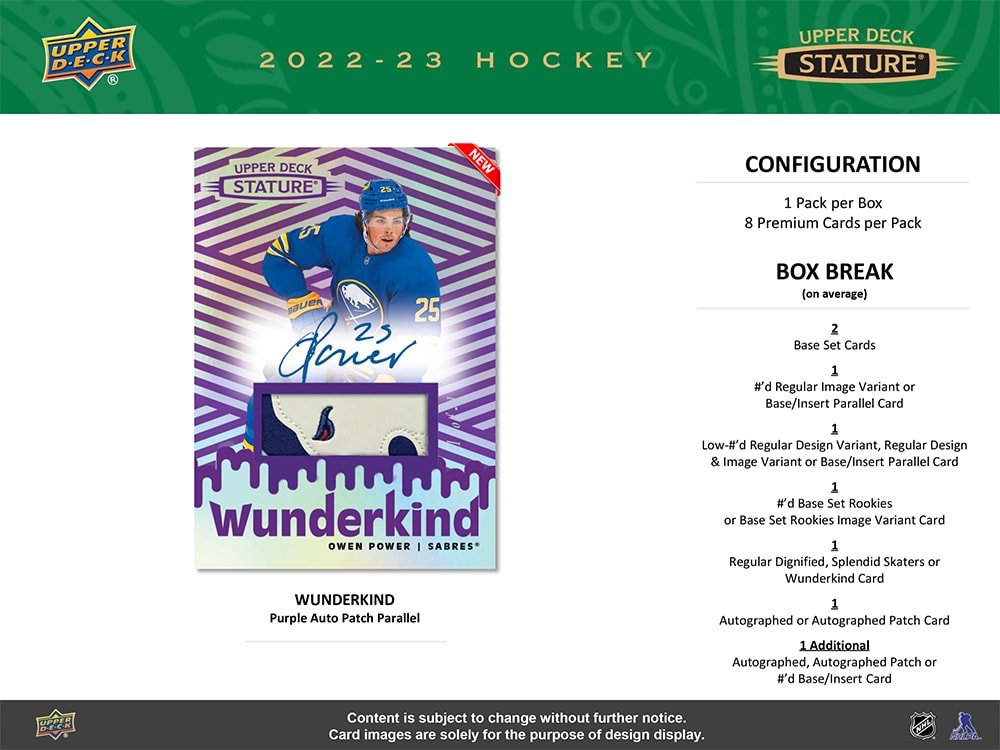 2022-23 Upper Deck Stature Hockey Hobby Box - Cartes Sportives Rive Sud