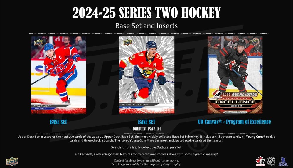 2024 - 25 Upper Deck Series 2 Hockey Tin Box (Pre - Order) - Cartes Sportives Rive Sud