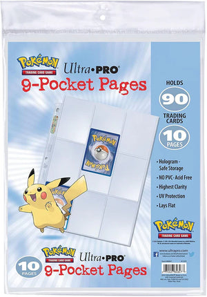Ultra Pro 9 Pocket Card Binder Sheets Pokemon 40 ct