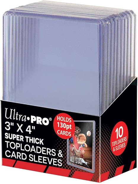 Ultra Pro 3X4 Top Loader 10ct Super Thick 130pt With Sleeves