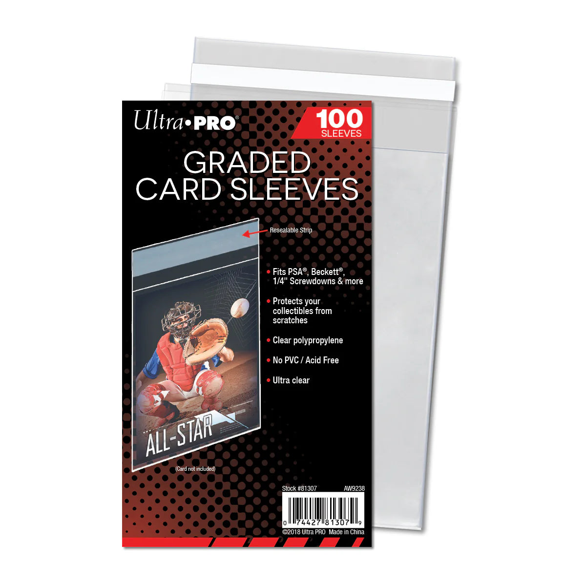 Ultra Pro Graded Card Sleeves - PSA Perfect Fit, 5 Packs (500 Total),  Resealable & Clear Psa Sleeves