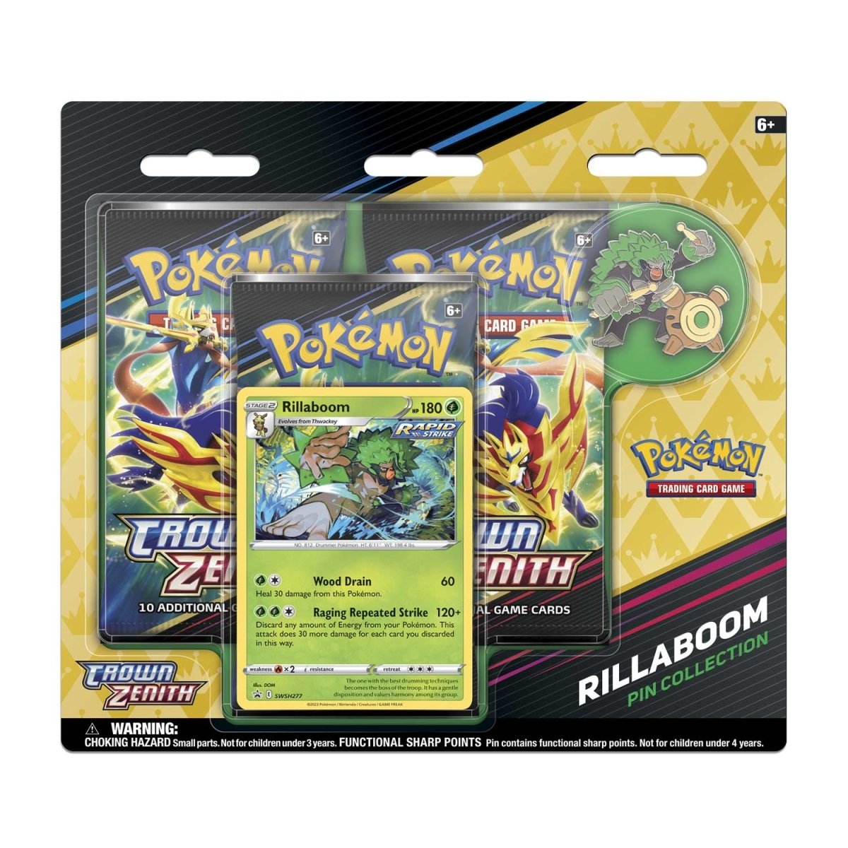 Pokemon Sword & Shield Crown Zenith Pin Collection 3 Pack Blister