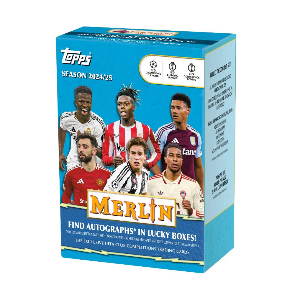 2024-25 Topps Chrome Merlin UEFA Club Competitions Soccer Blaster Box