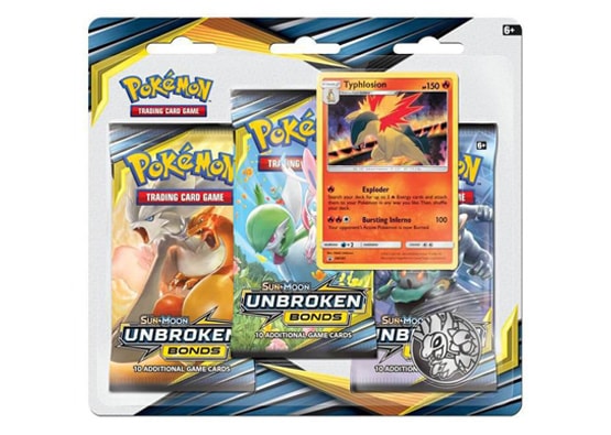 Pokemon Sun & Moon Unbroken Bonds 3 Pack Blister-Typhlosion