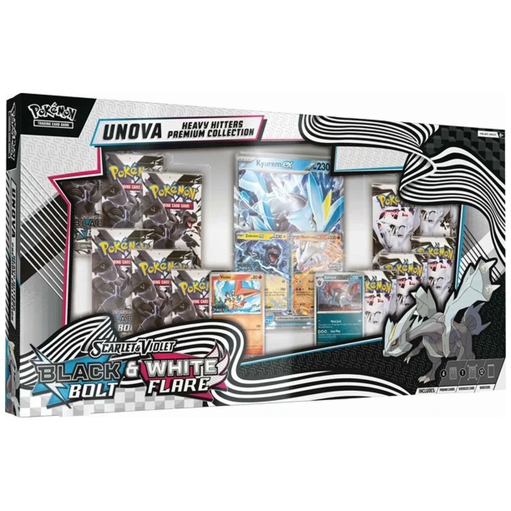 Pokemon Scarlet & Violet Black Bolt & White Flare Unova Heavy Hitters Premium Collection Box