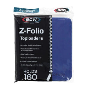 BCW Z-Folio 4-Pocket LX Album Toploader Binder Blue