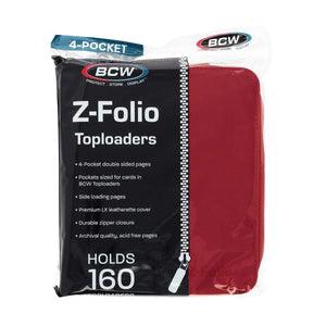 BCW Z-Folio 4-Pocket LX Album Toploader Binder Red