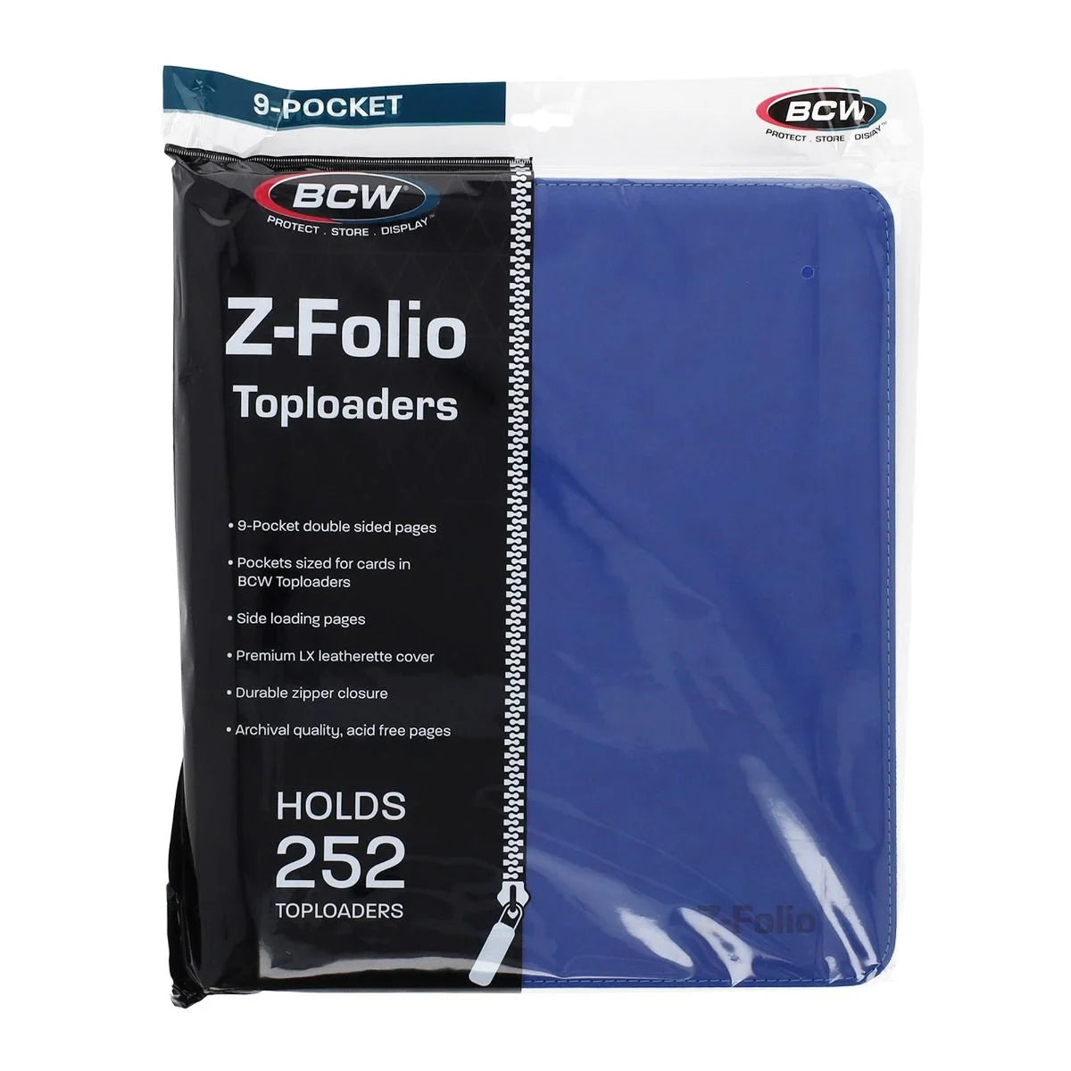 BCW Z-Folio 9-Pocket LX Album Toploader Binder Blue