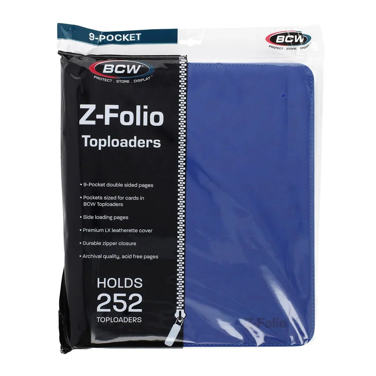 BCW Z-Folio 9-Pocket LX Album Toploader Binder Blue