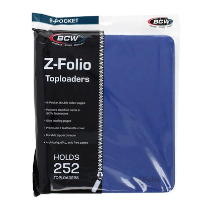 BCW Z-Folio 9-Pocket LX Album Toploader Binder Blue