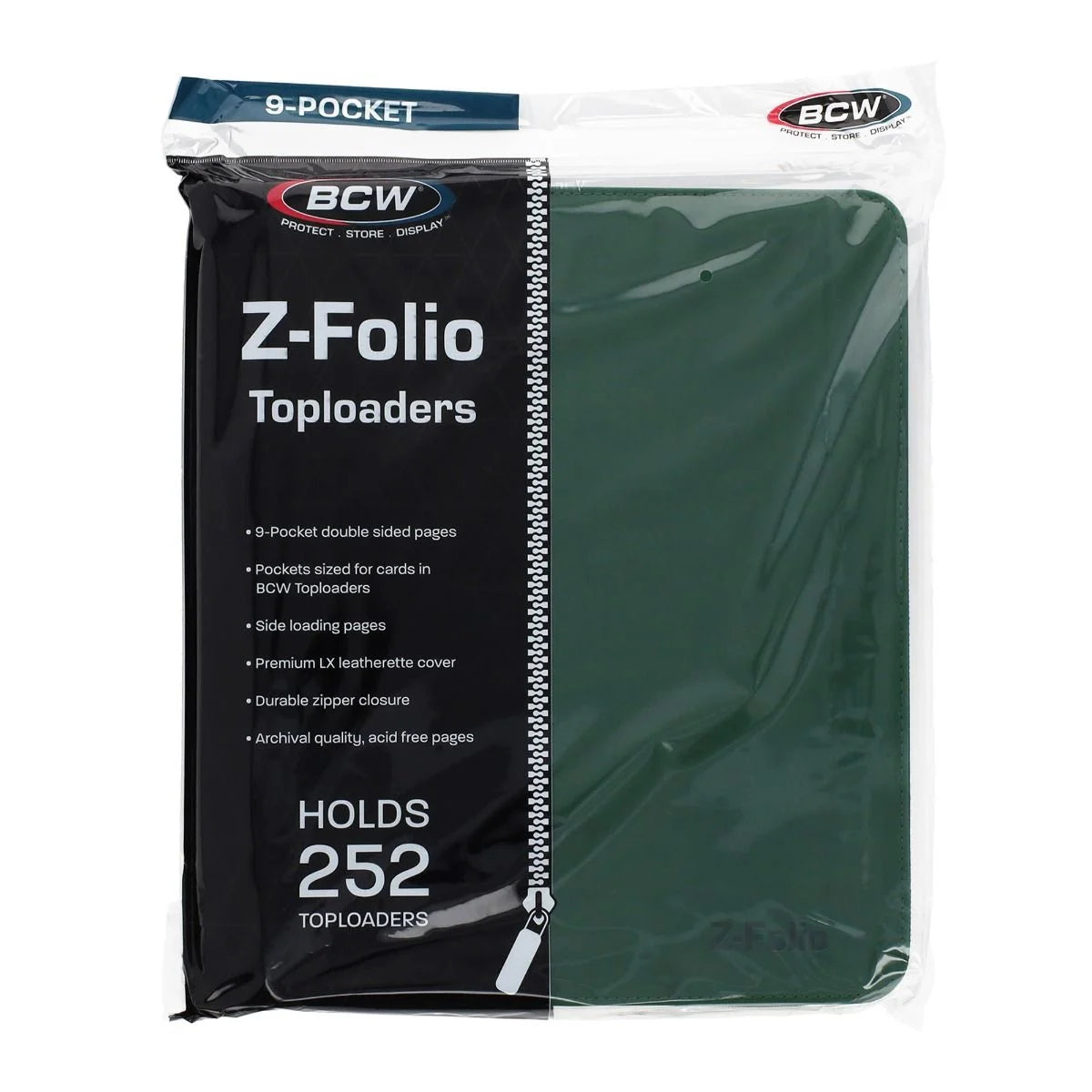 BCW Z-Folio 9-Pocket LX Album Toploader Binder Green