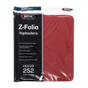 BCW Z-Folio 9-Pocket LX Album Toploader Binder Red