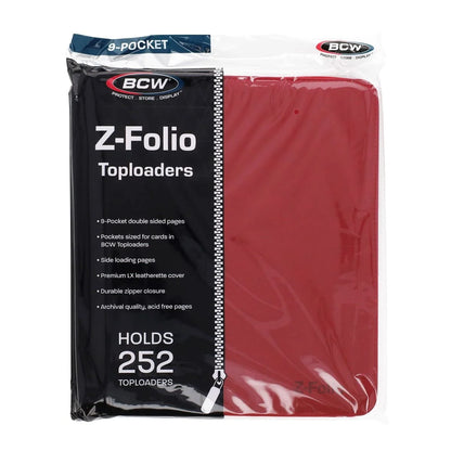 BCW Z-Folio 9-Pocket LX Album Toploader Binder Red